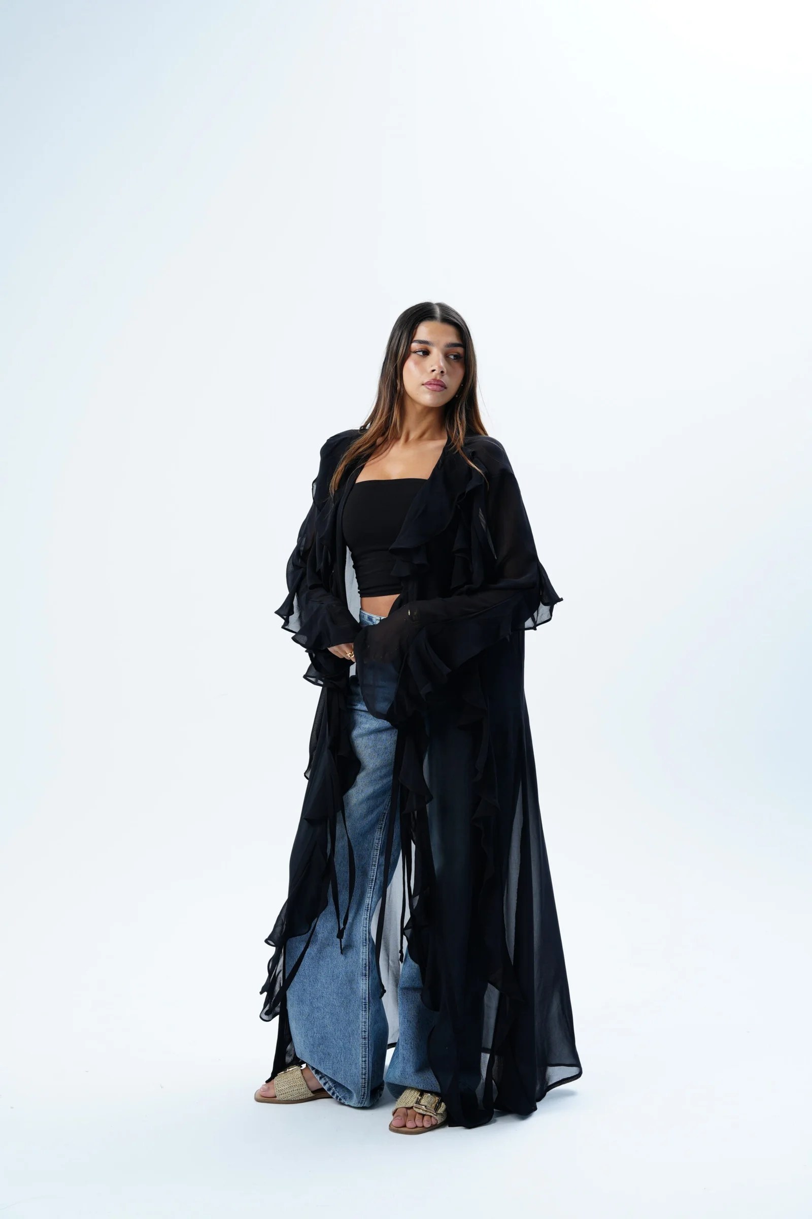 Ruffle Maxi kimono — view 13