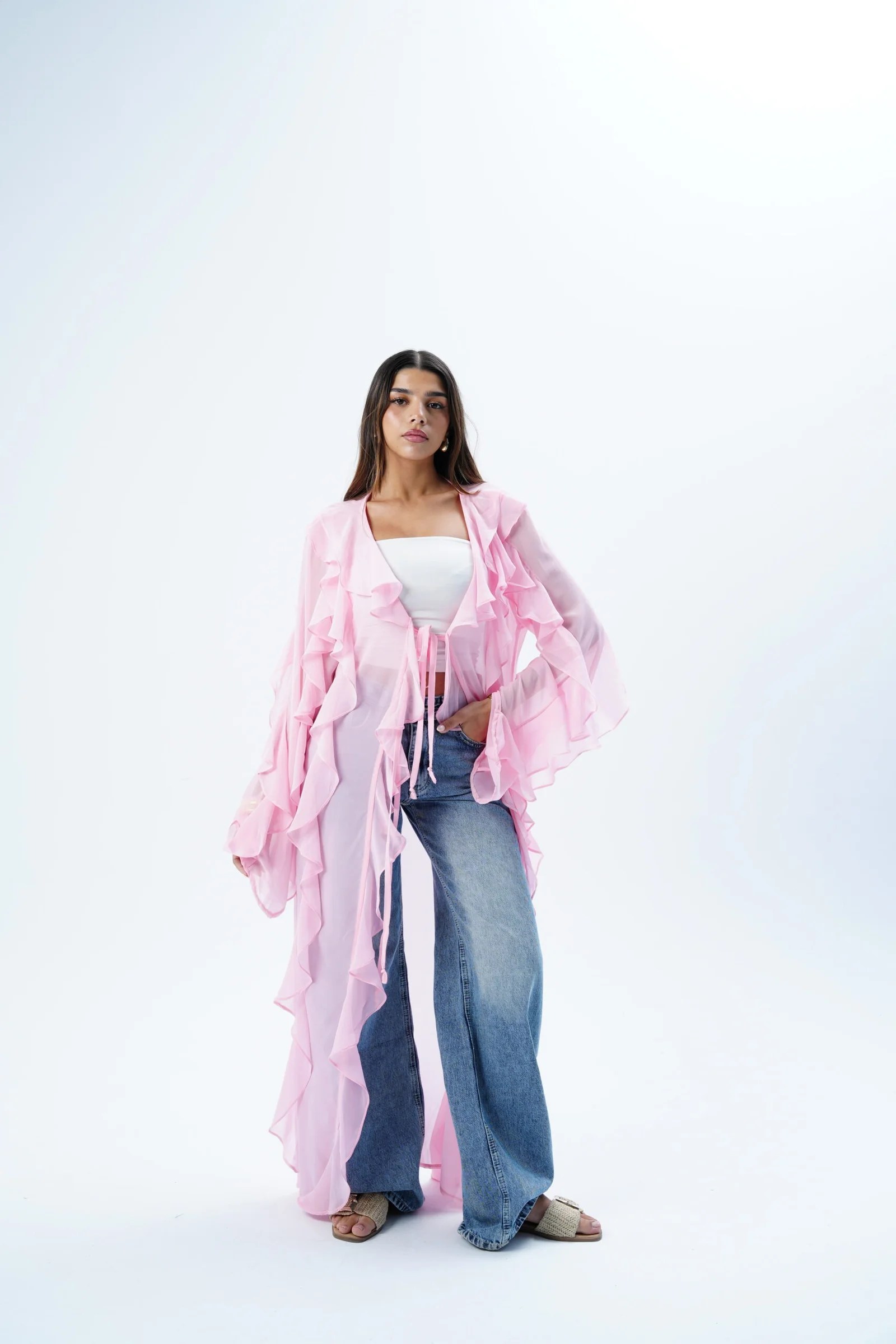 Ruffle Maxi kimono