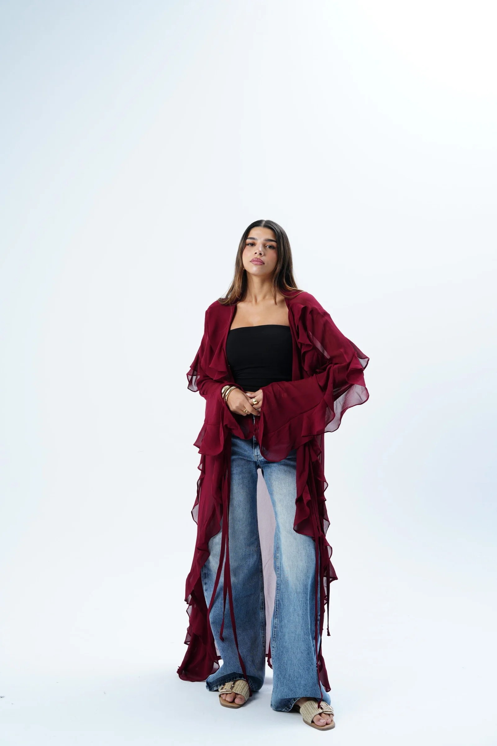 Ruffle Maxi kimono — view 19