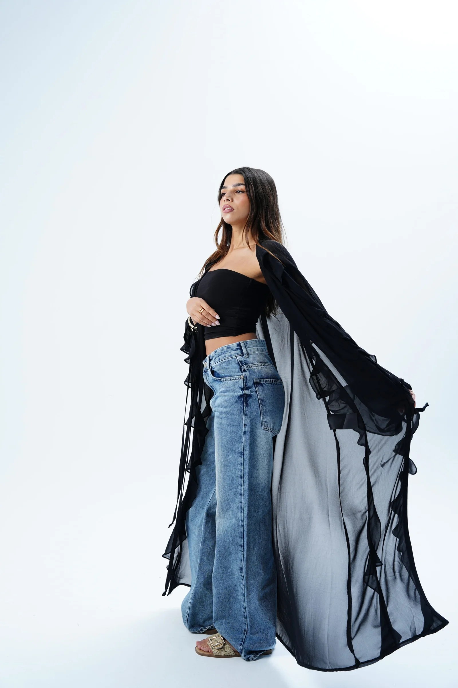 Ruffle Maxi kimono — view 12