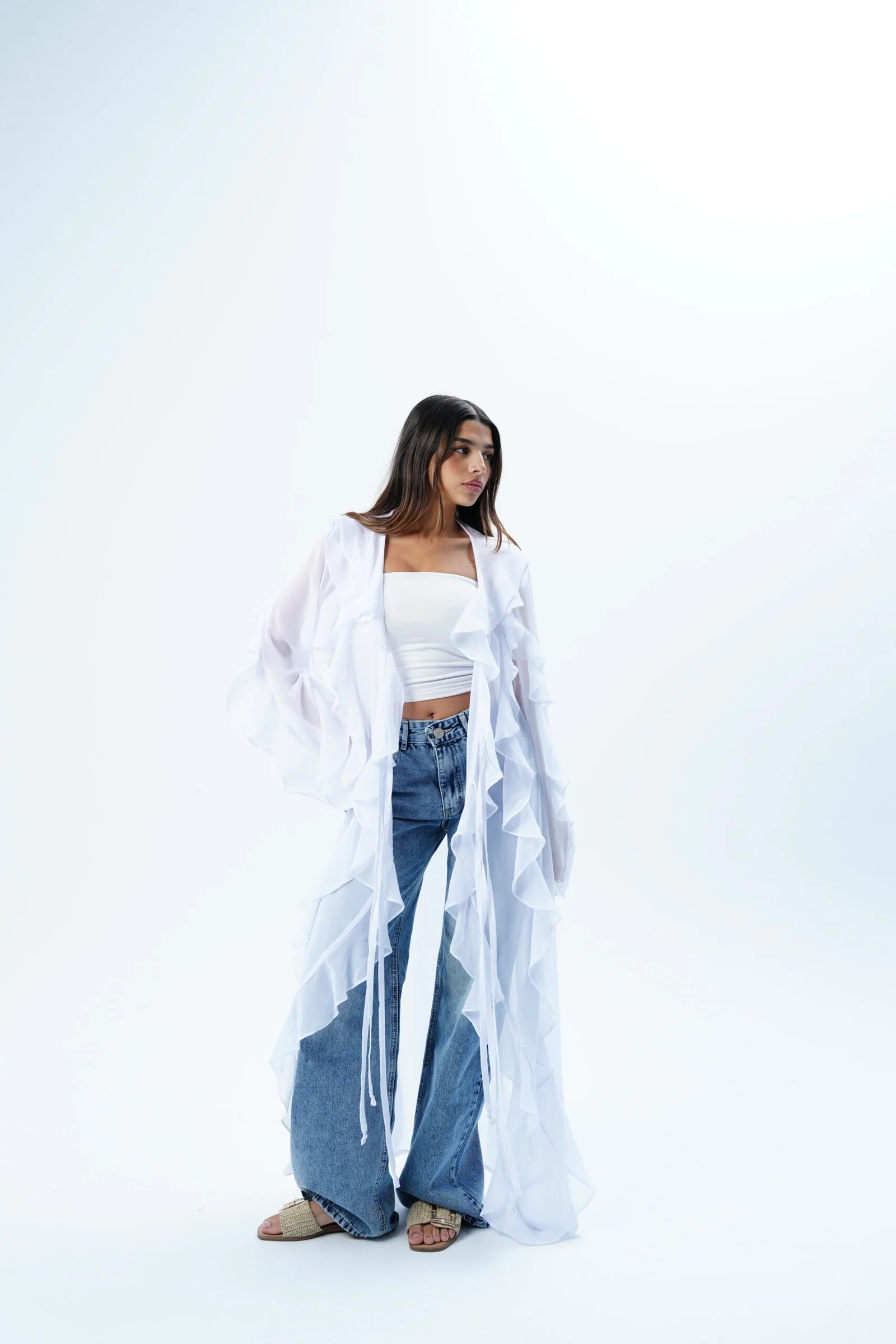 Ruffle Maxi kimono — view 27