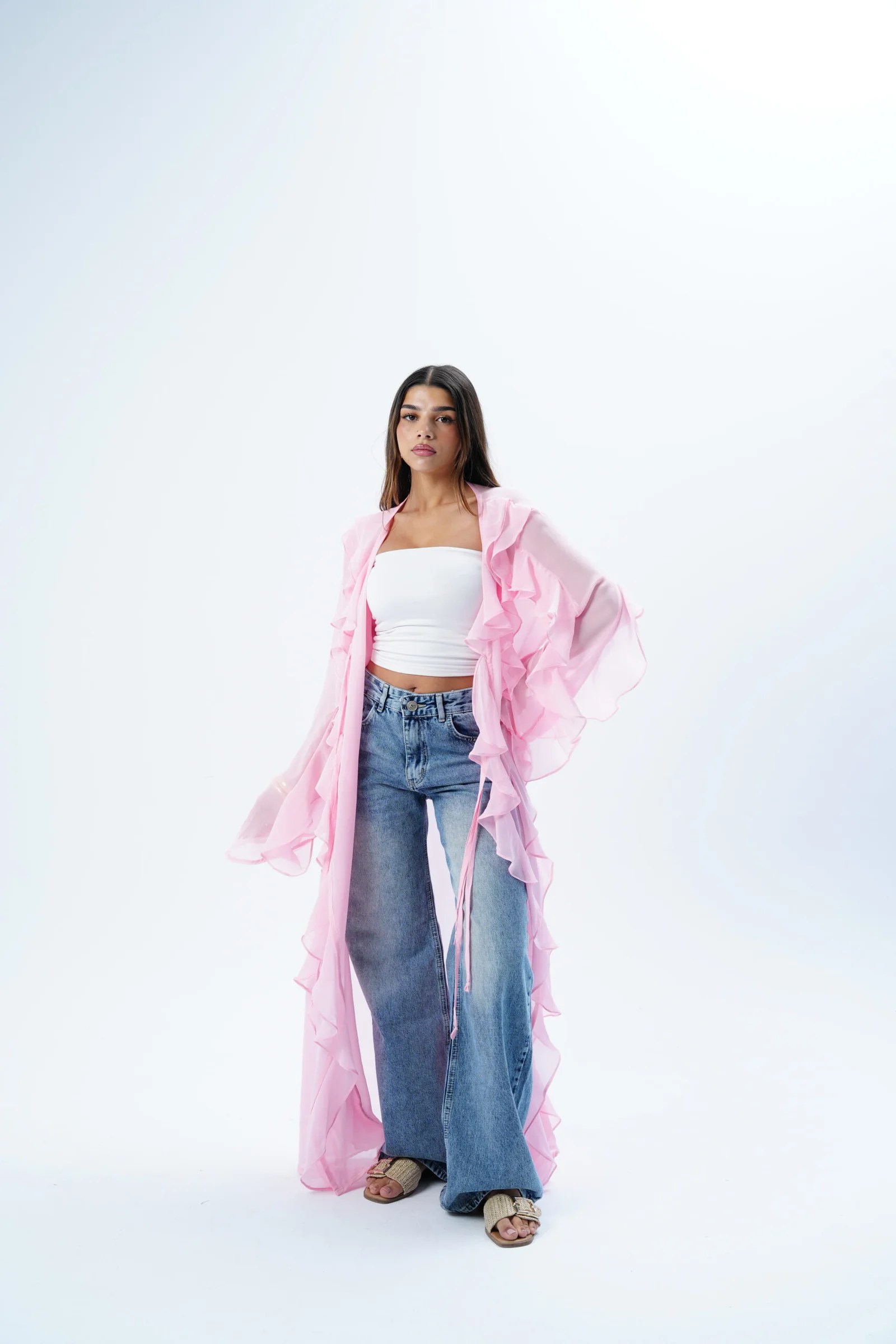 Ruffle Maxi kimono — view 6