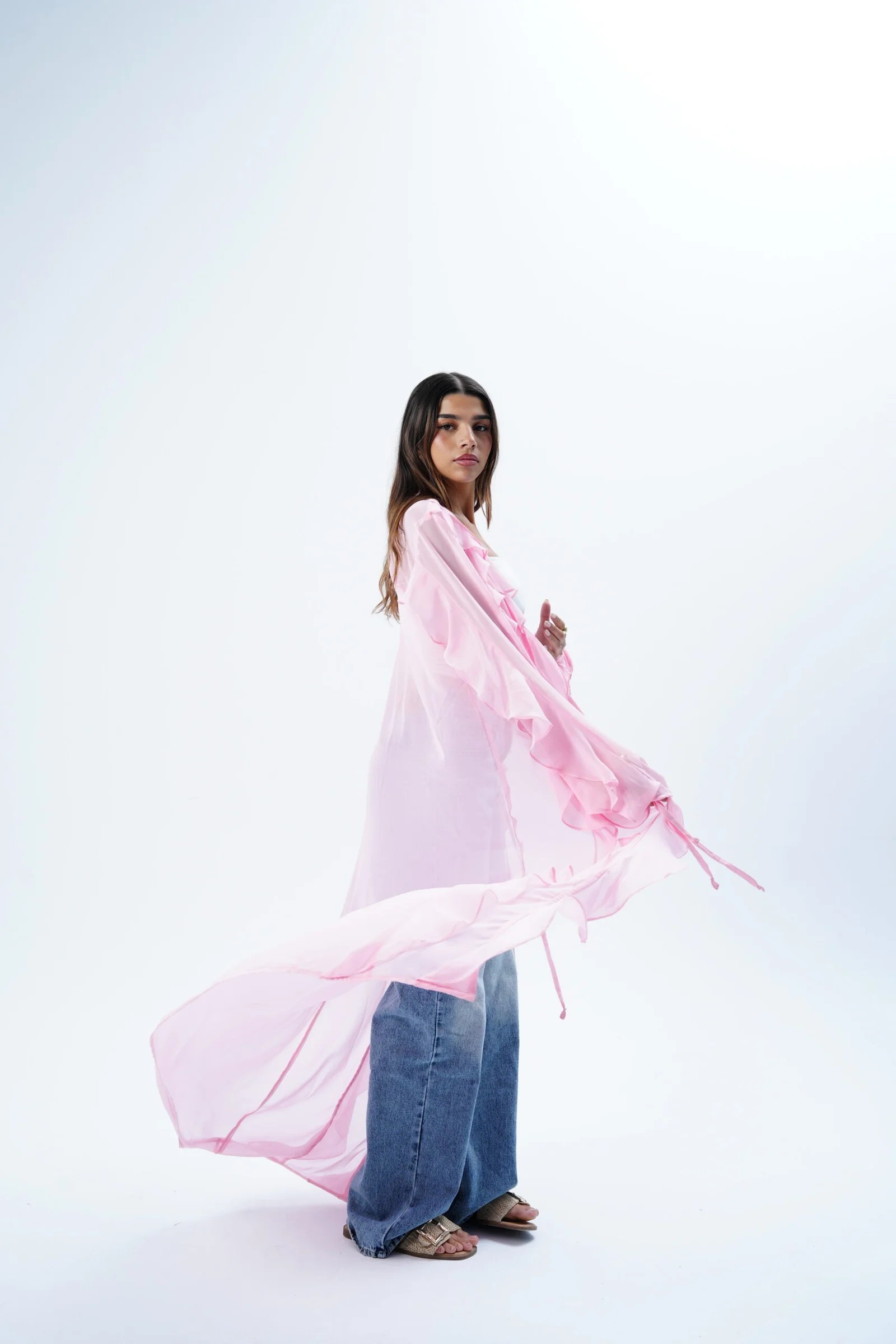 Ruffle Maxi kimono — view 4