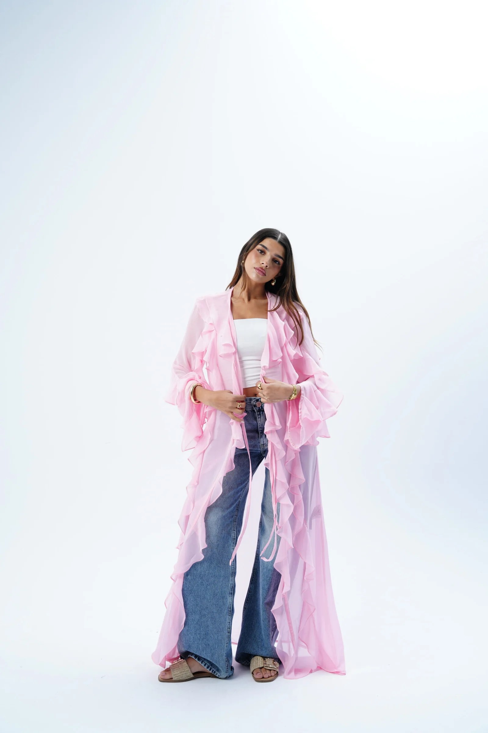 Ruffle Maxi kimono — view 5