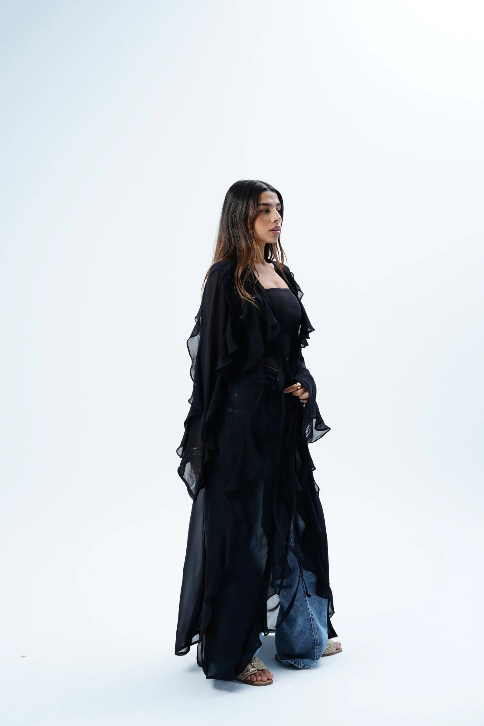 Ruffle Maxi kimono — view 14