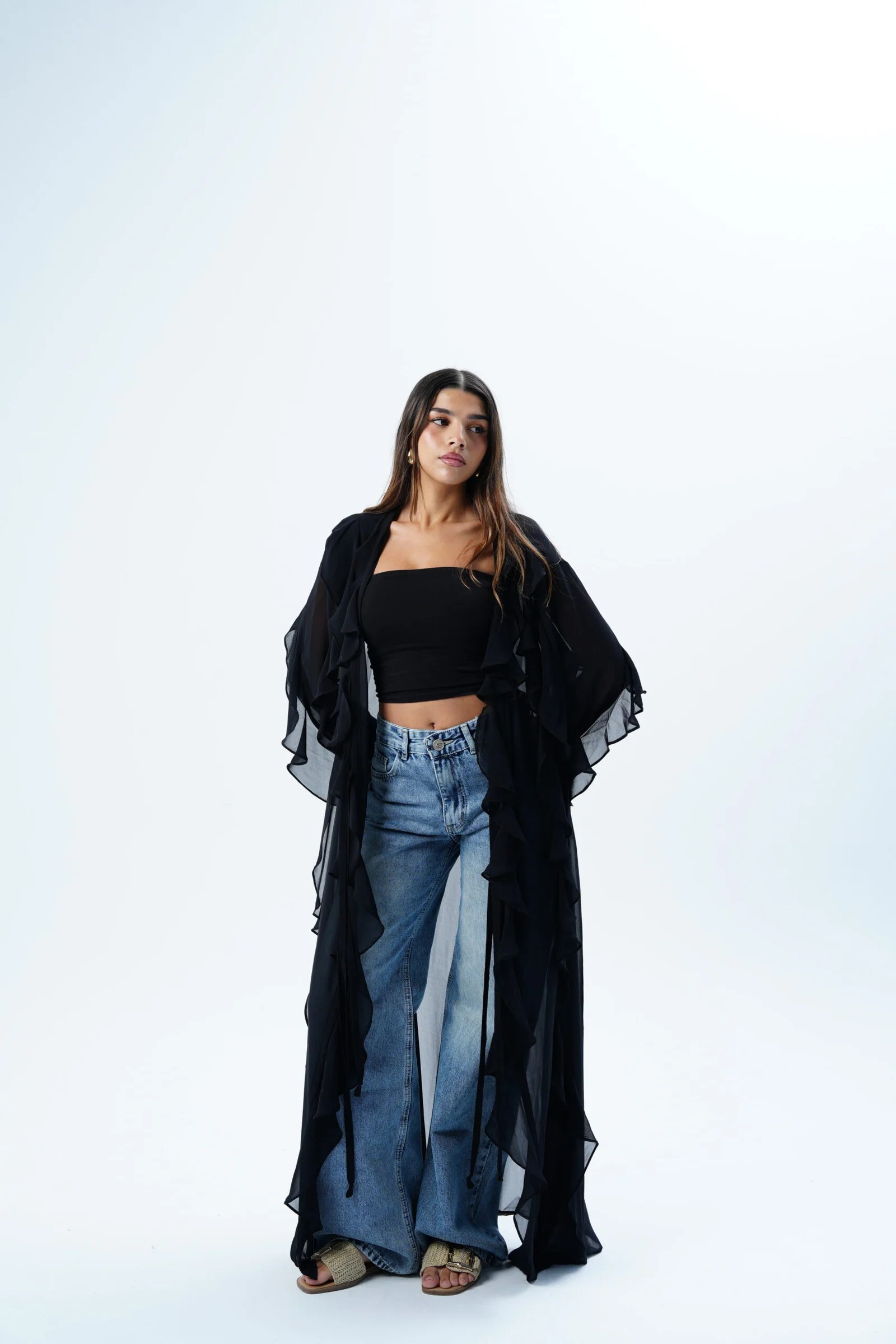 Ruffle Maxi kimono — view 15
