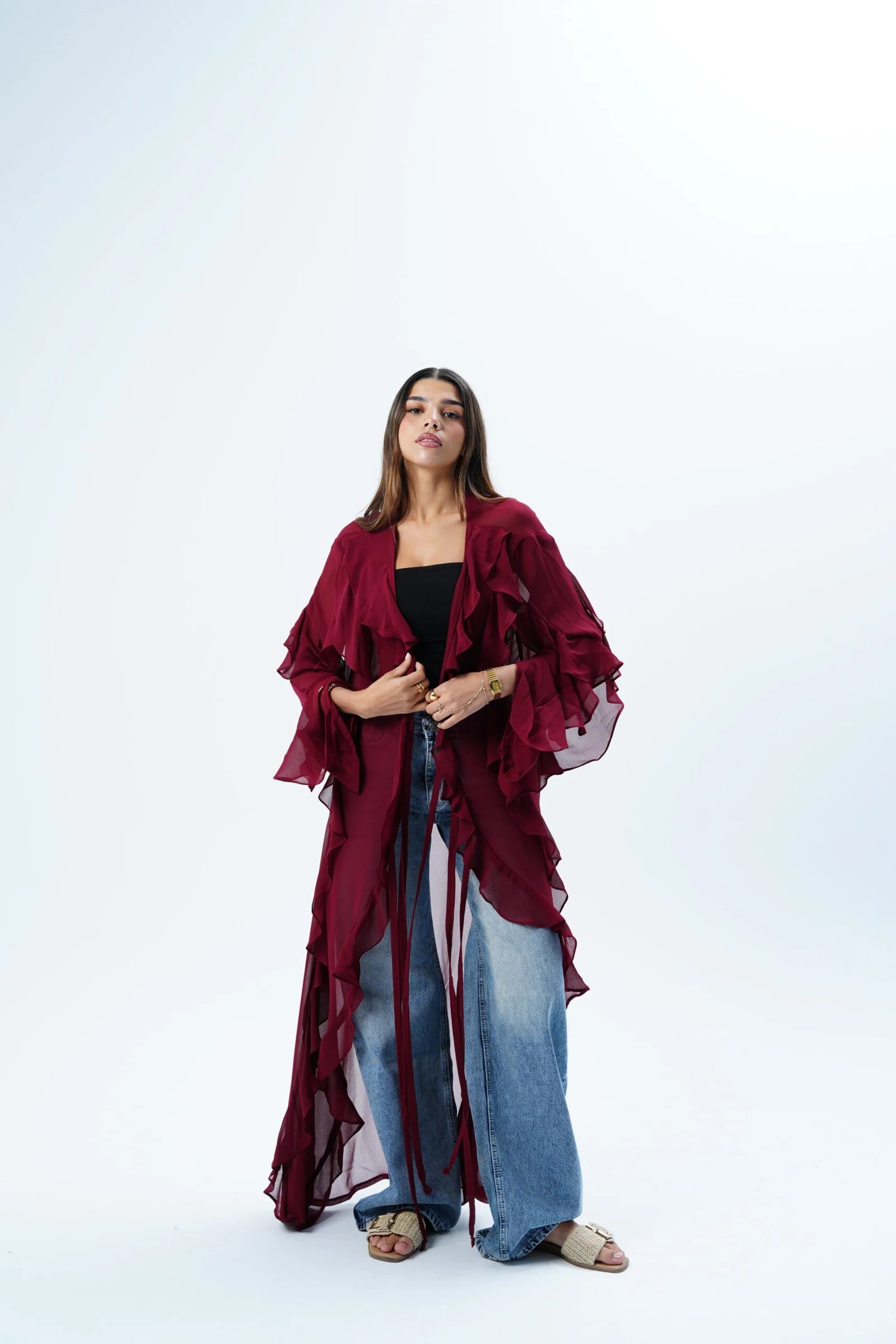 Ruffle Maxi kimono — view 22