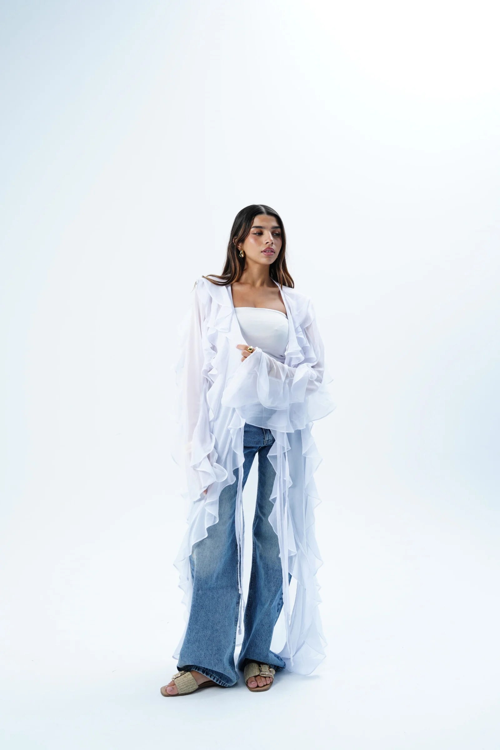 Ruffle Maxi kimono — view 30