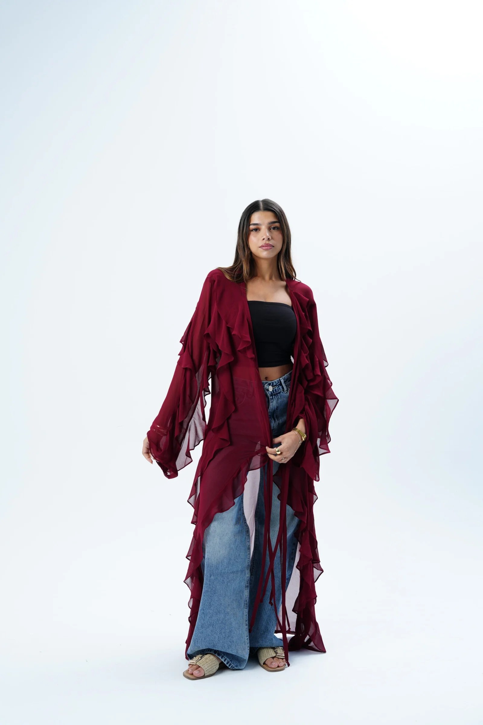 Ruffle Maxi kimono — view 18