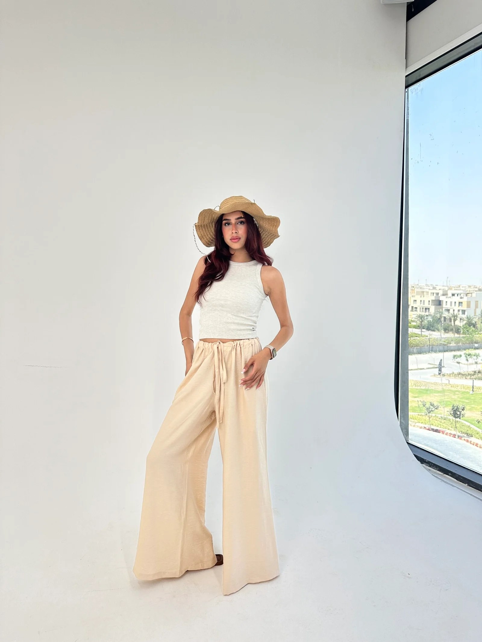 Extra Wide leg linen pants — view 10
