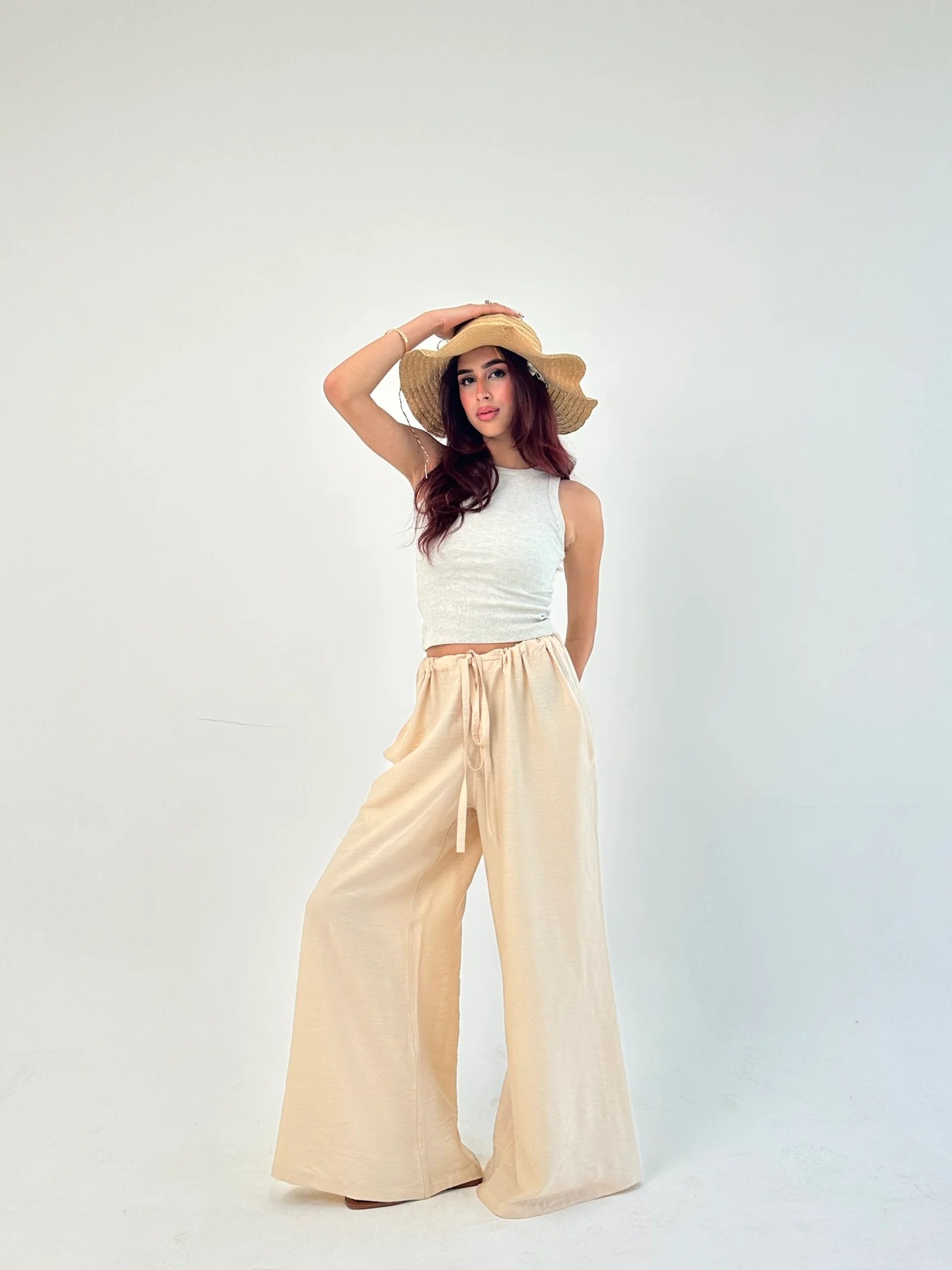 Extra Wide leg linen pants — view 9