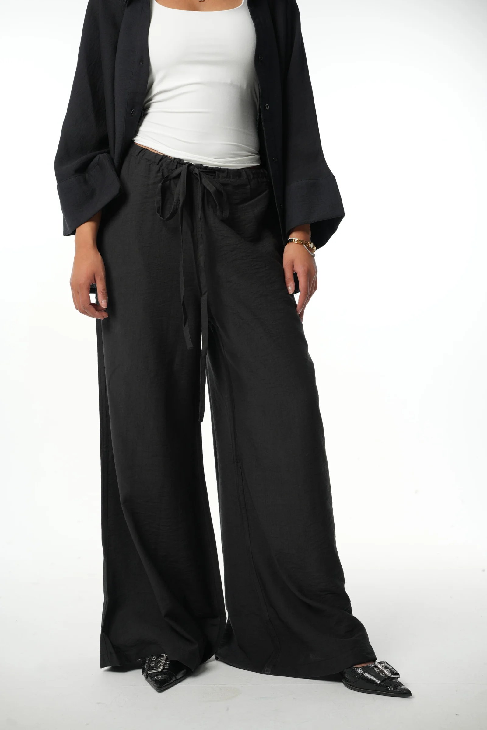 Extra Wide leg linen pants — view 6