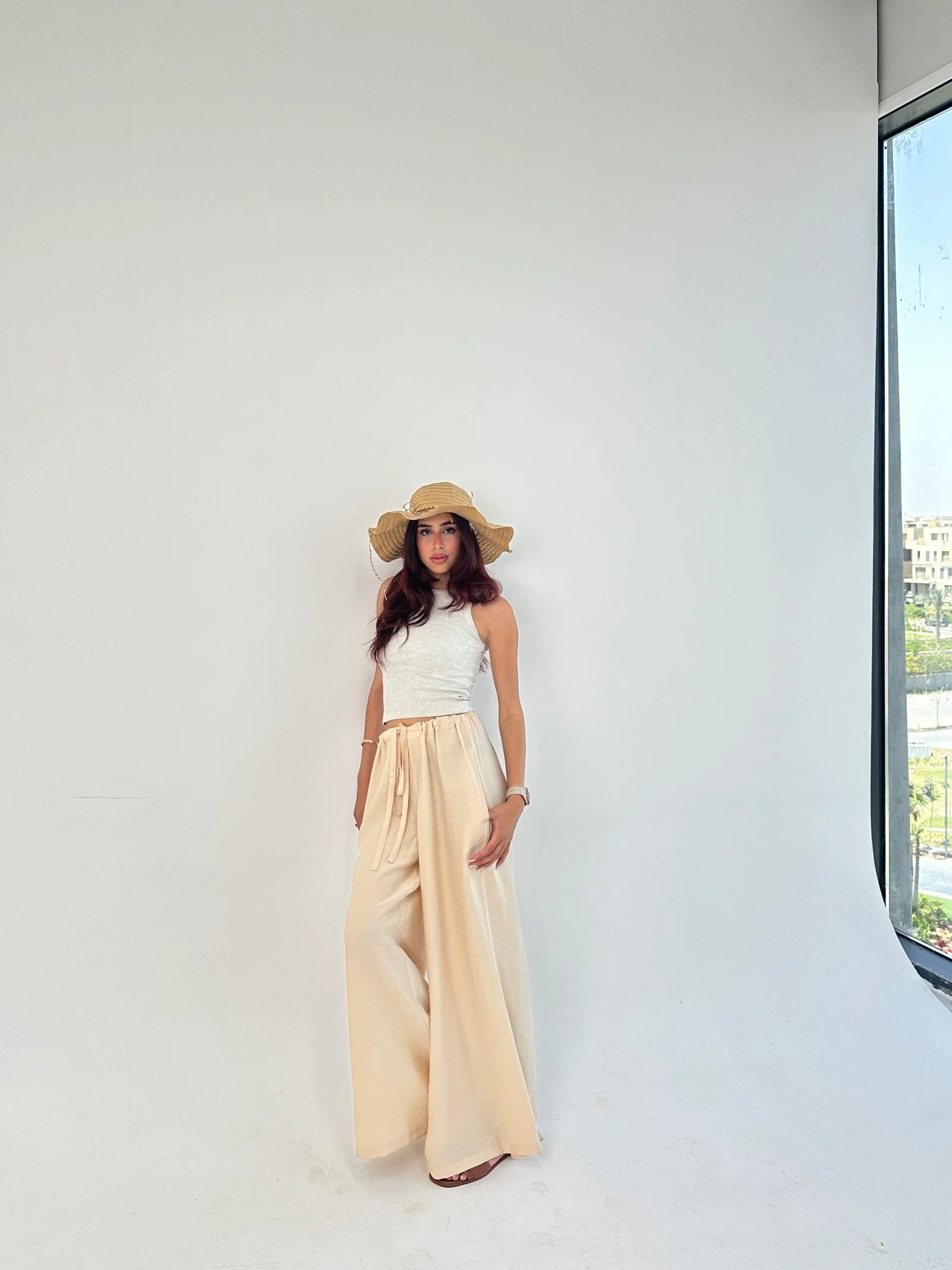 Extra Wide leg linen pants — view 11