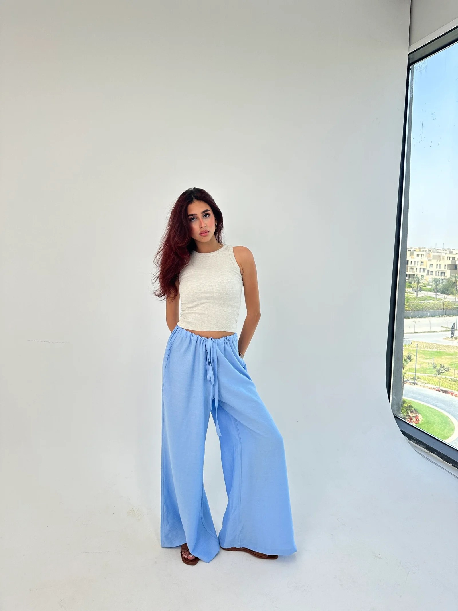 Extra Wide leg linen pants — view 14