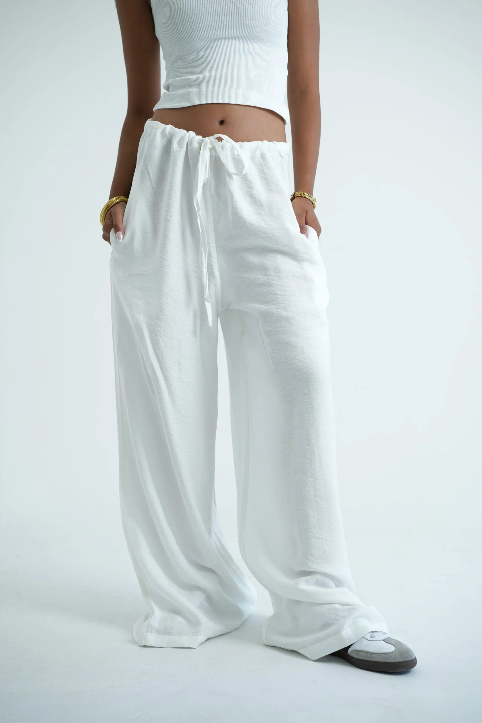 Extra Wide leg linen pants — view 5