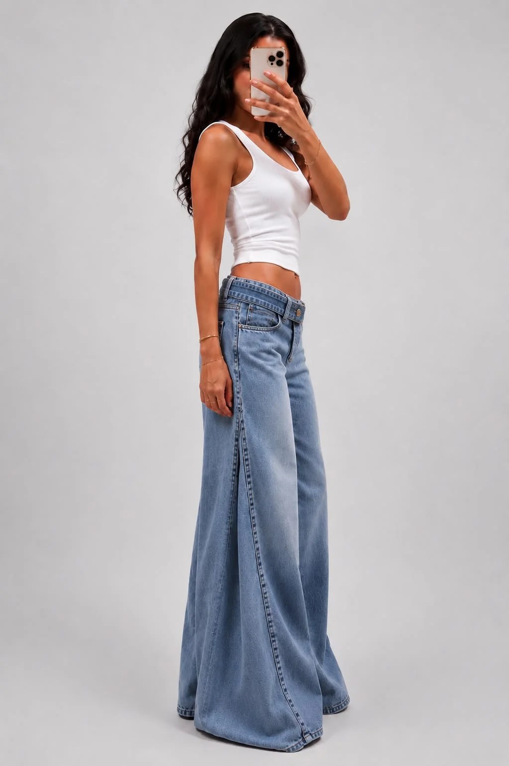 Light Blue Belted denim — view 4