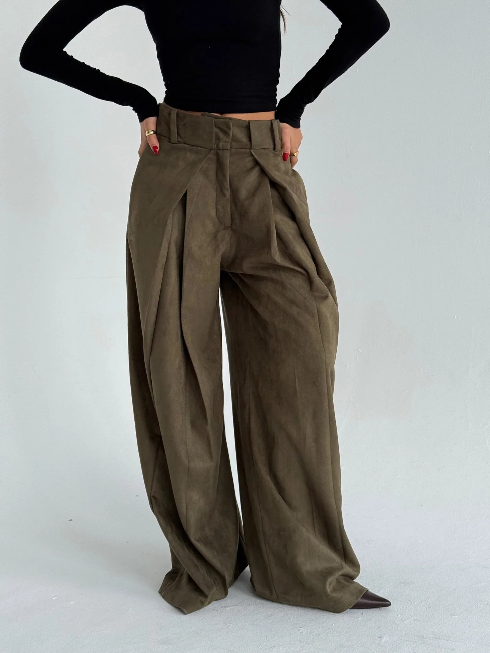SUEDE TAILORED PANTS — view 11