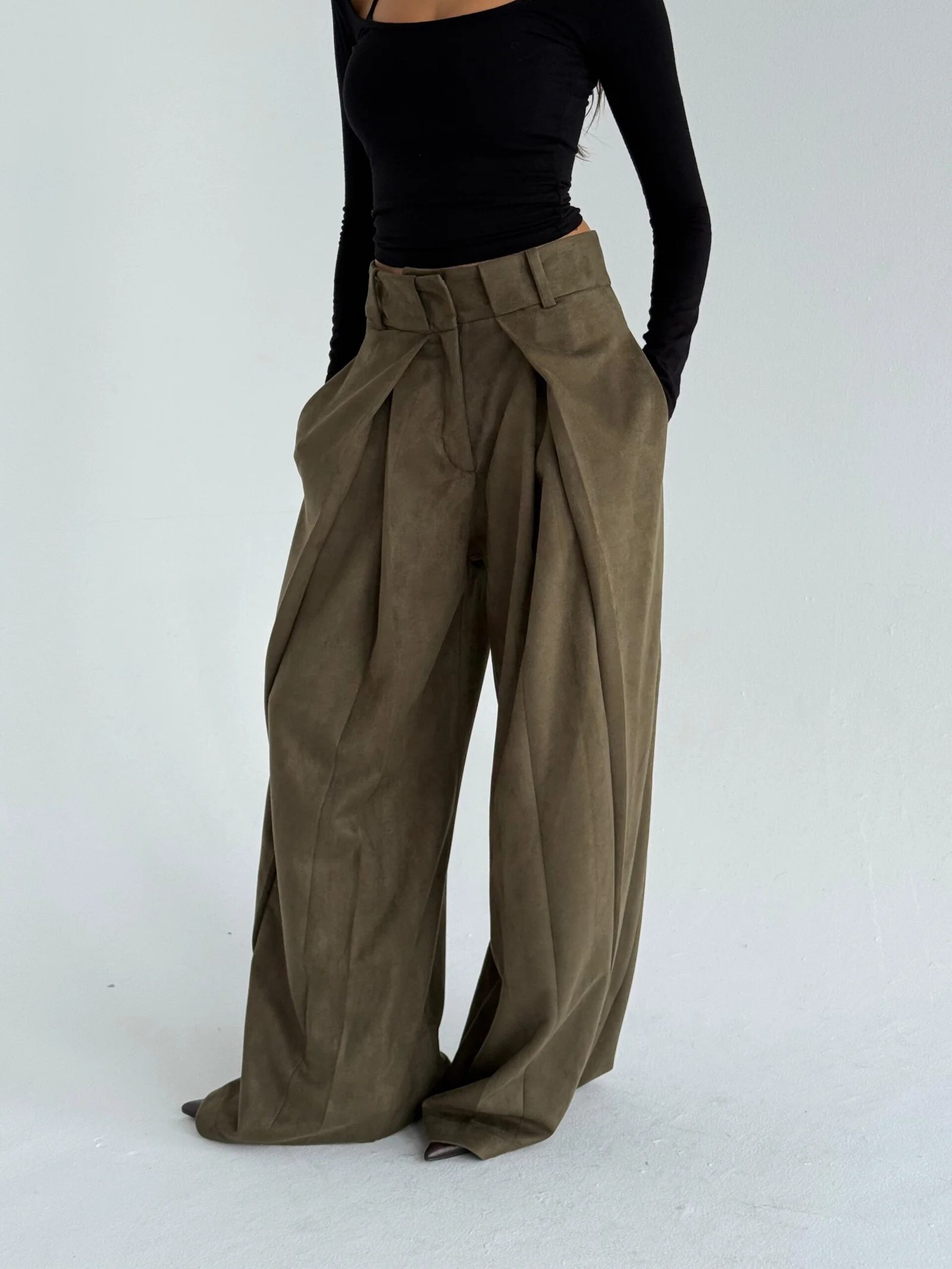SUEDE TAILORED PANTS — view 10