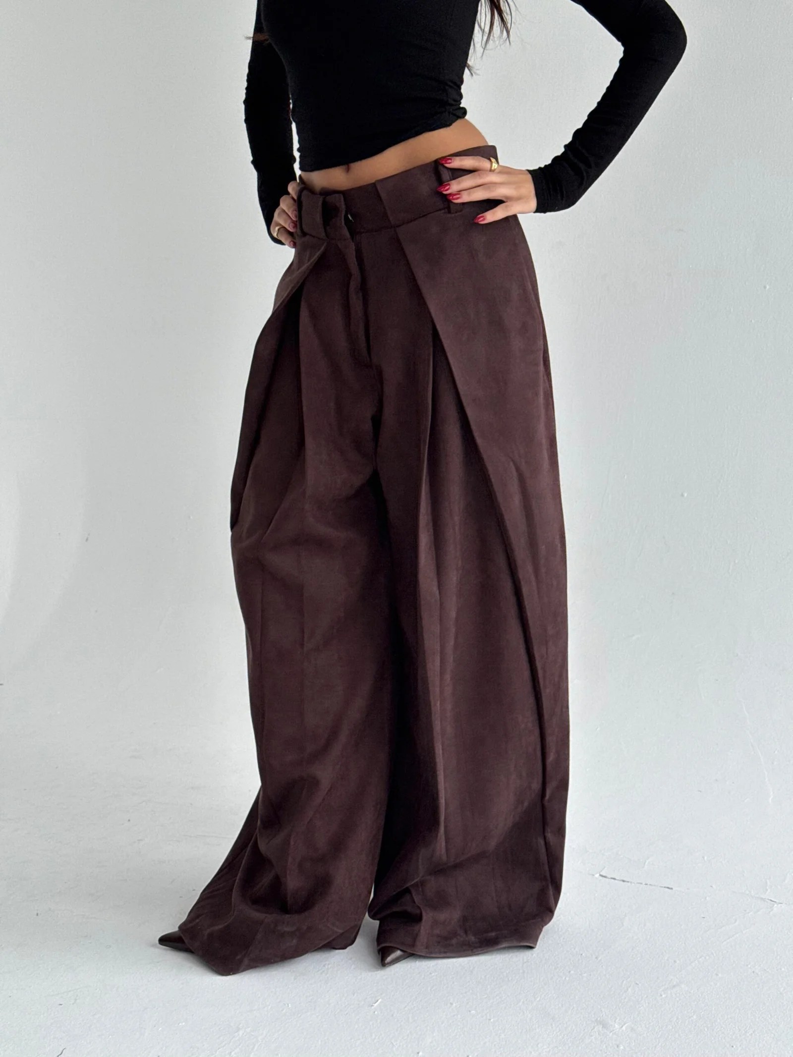 SUEDE TAILORED PANTS — view 3
