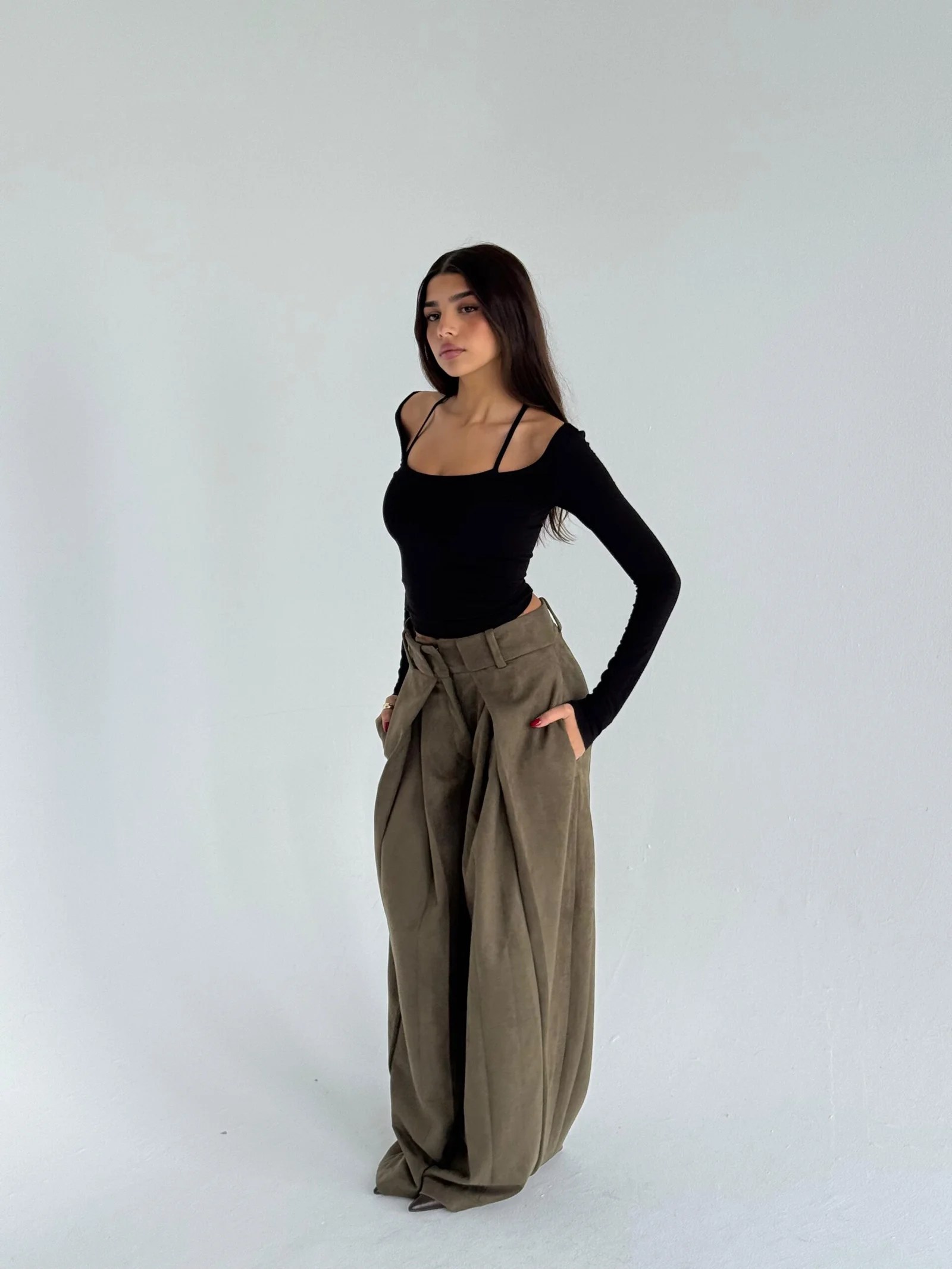 SUEDE TAILORED PANTS — view 9