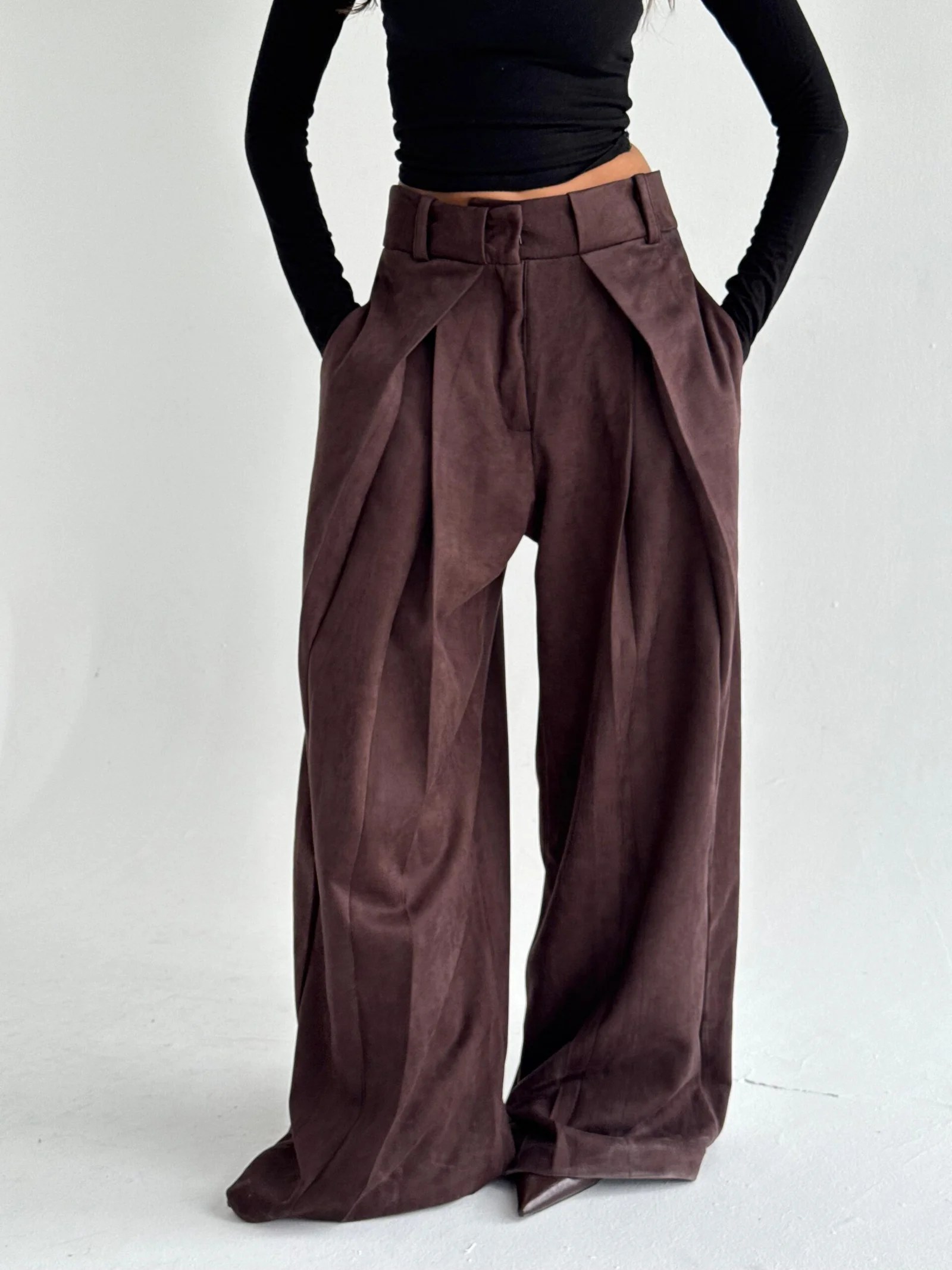 SUEDE TAILORED PANTS — view 4