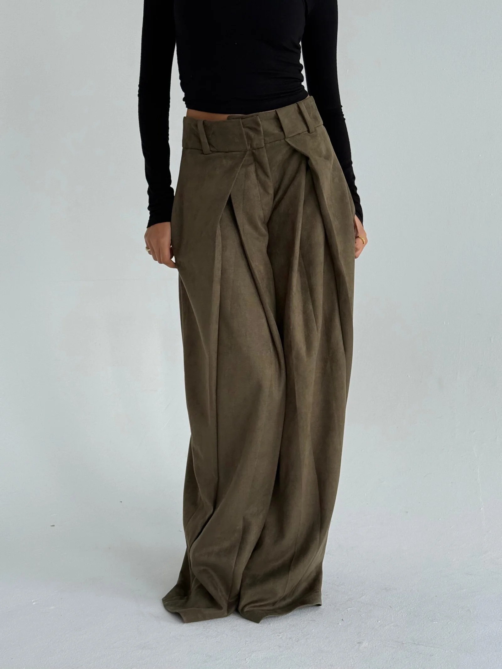 SUEDE TAILORED PANTS — view 12