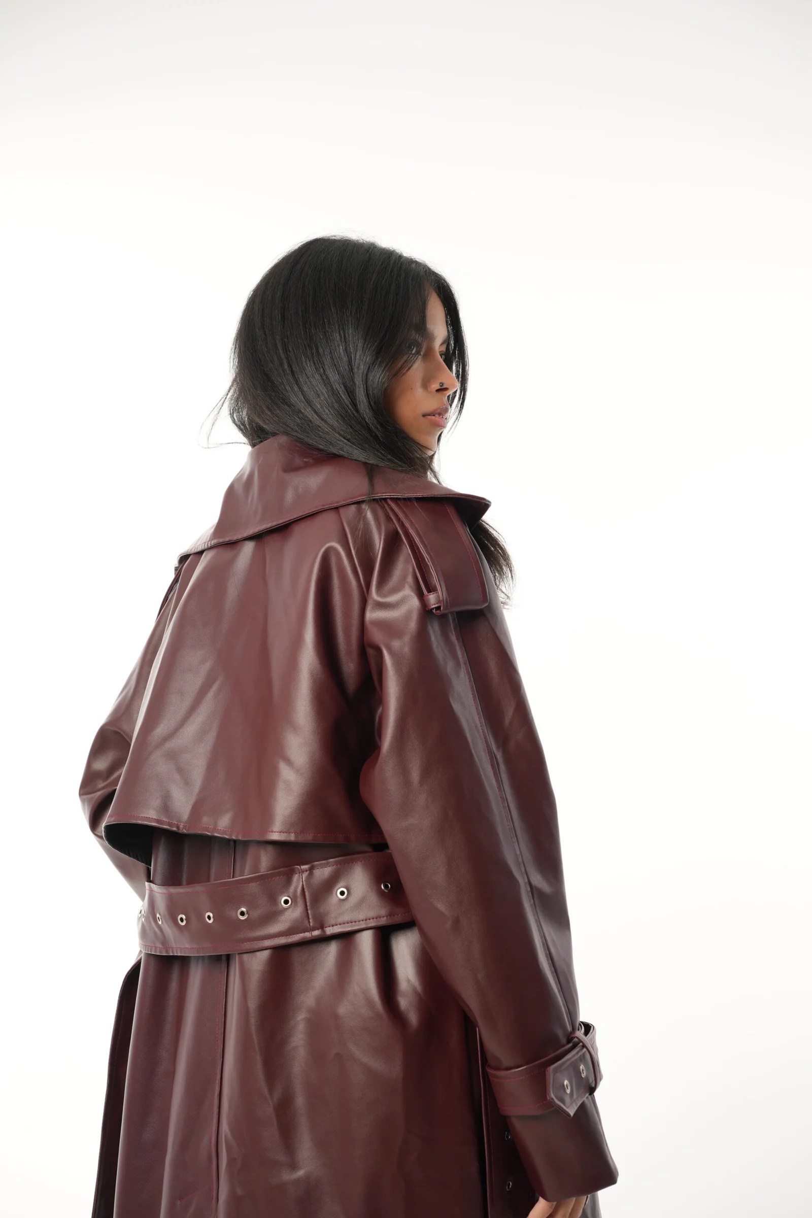 Leather long coat — view 13